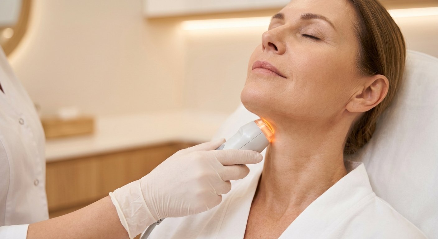 Diverse group of people with visibly smoother, firmer skin on faces and necks, showcasing Skin Tightening Weston results