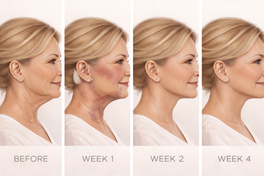 facelift recovery timeline results