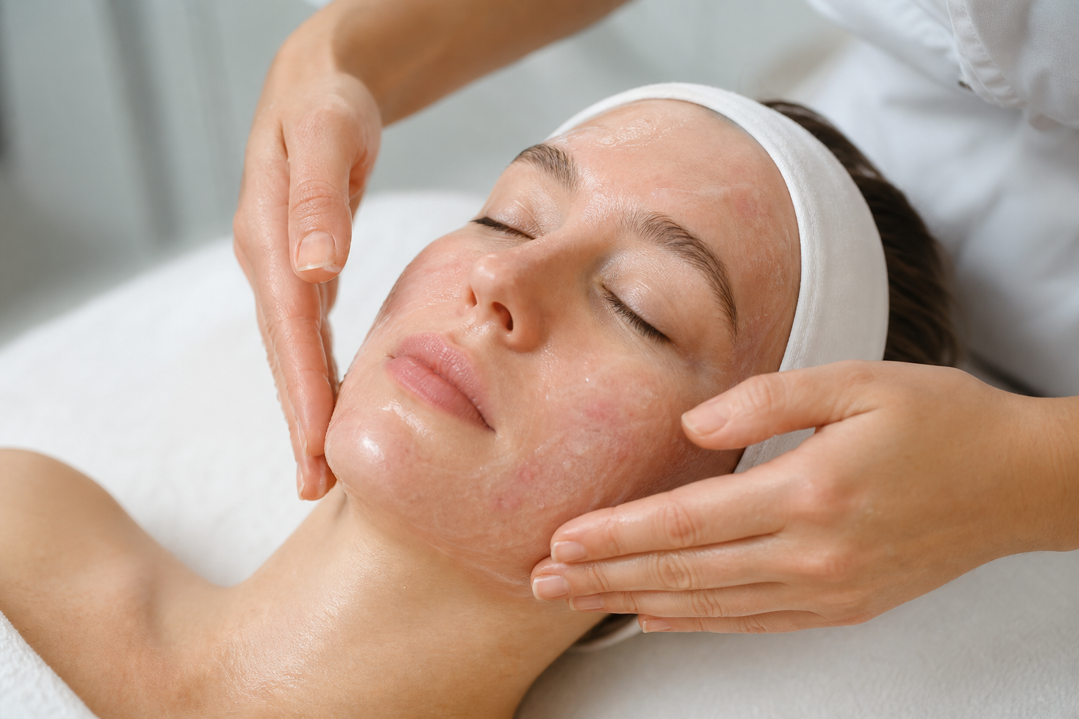 Chemical Peel Recovery: 5 Ultimate Tips for Radiant Skin 4 Close-up of a woman applying a soothing cream to her face during chemical peel recovery