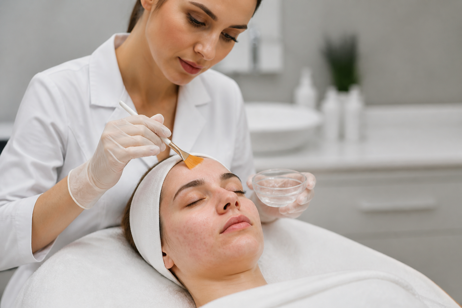 Chemical Peel Acne: 6 Powerful Reasons for Radiant Skin 4 A person's hand gently touching their clear, radiant cheek after successful chemical peel acne treatment, emphasizing smooth skin texture.
