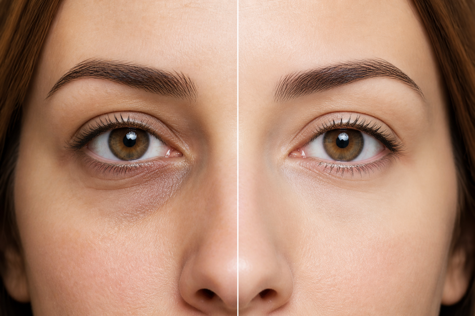 After successful under eye fat transfer, showing revitalized under-eyes.